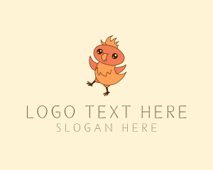 Worm - Cute Bird Cartoon logo design