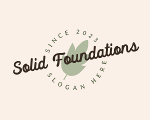 Handwriting - Fashion Spa Leaf logo design