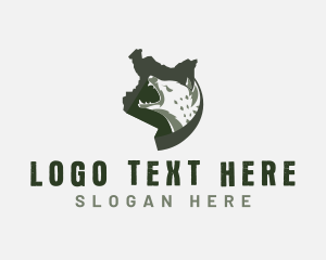 Dog - Hyena Kenya Map logo design