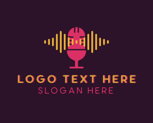 Podcast - Music Sound Microphone logo design