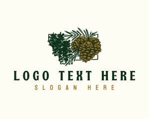 Southern Longleaf Pine - Ponderosa Pine Tree Montana logo design