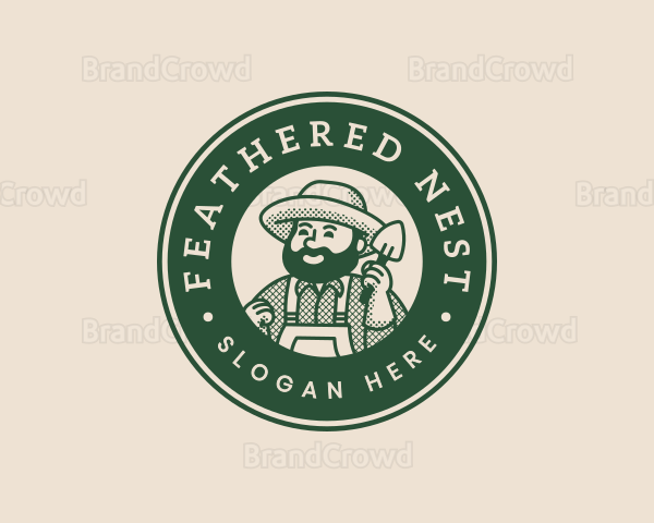 Lawn Farmer Gardener Spade Logo