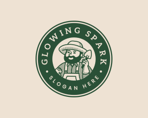 Lawn Farmer Gardener Spade logo design