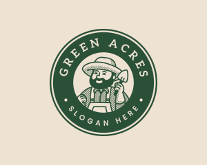 Lawn Farmer Gardener Spade logo design