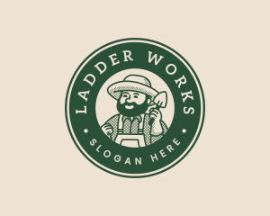 Lawn Farmer Gardener Spade logo design