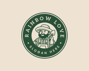 Lawn Farmer Gardener Spade logo design