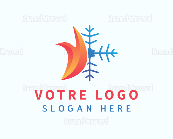 Industrial Snowflake Flame Logo