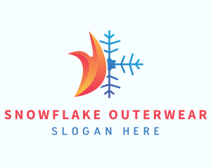 Industrial Snowflake Flame logo design