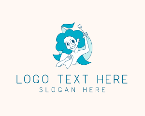 Mascot - Smiling Woman Dentist logo design