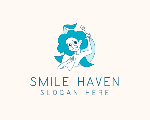 Dentist - Smiling Woman Dentist logo design
