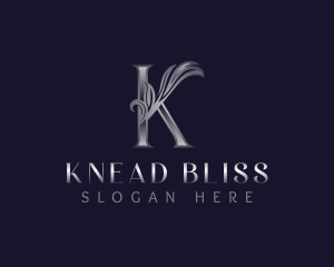 Floral Decorative Letter K logo design