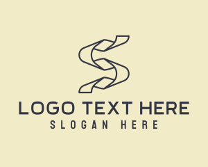 Letter S - Minimalist Origami Outline Letter S logo design