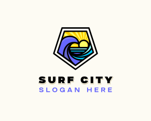 Surfing Beach Resort logo design