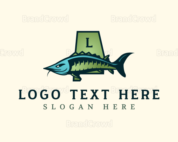 Alabama Sturgeon Fish Logo