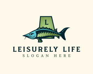 Alabama Sturgeon Fish logo design