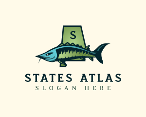 Alabama Sturgeon Fish logo design