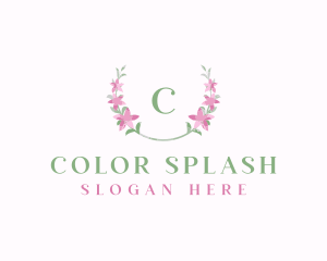 Floral Wreath Flower logo design