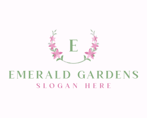 Floral Wreath Flower logo design