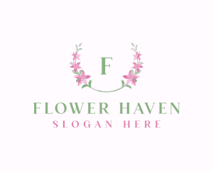 Floral Wreath Flower logo design