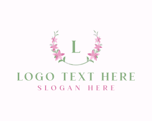 Hotel - Floral Wreath Flower logo design
