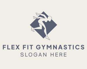 Gymnastics - Gray Gymnast Pose logo design