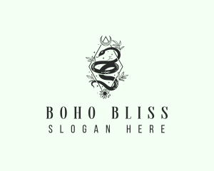 Mystical Boho Snake logo design