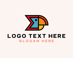 Banner - Geometric Parrot Face logo design