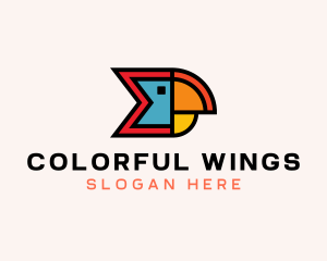 Geometric Parrot Face  logo design