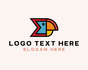 Parrot - Geometric Parrot Face logo design