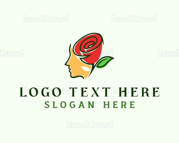 Rose Brain Flower Logo