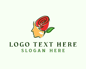 Healing - Rose Brain Flower logo design