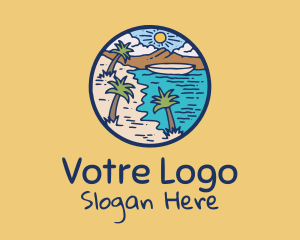 Sea - Tropical Beach Illustration logo design
