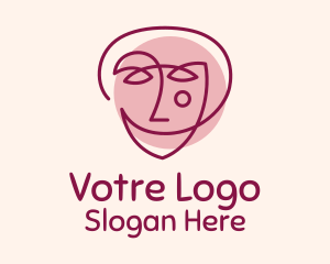 Purple Face Monoline  Logo