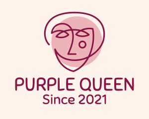 Purple Face Monoline  logo design