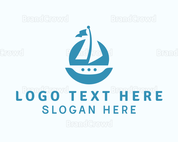 Sailing Catamaran Boat Logo