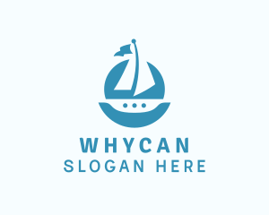 Sailing Catamaran Boat Logo