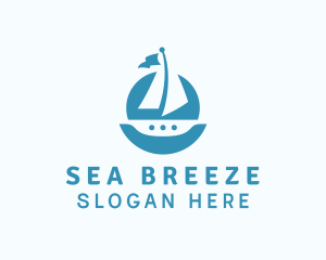 Sailing Catamaran Boat logo design