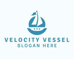 Sailing Catamaran Boat logo design