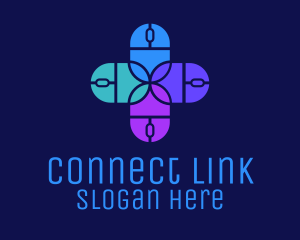 Link - Computer Mouse Cross Pattern logo design