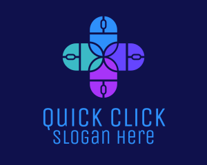 Click - Computer Mouse Cross Pattern logo design