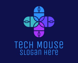 Computer Mouse Cross Pattern logo design
