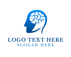 Neurology - Blue Human Intelligence logo design
