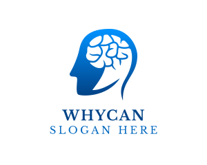 Brain - Blue Human Intelligence logo design