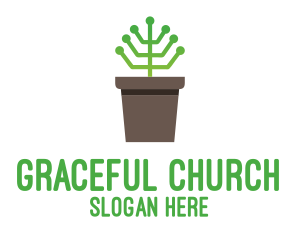 Succulent - Circuit Plant Pot logo design