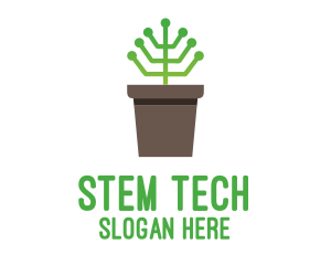 Stem - Circuit Plant Pot logo design