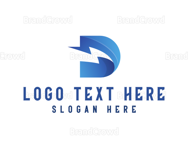 Flash Lightning Letter D Logo