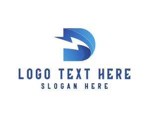 Bold - Flash Lightning Letter D logo design