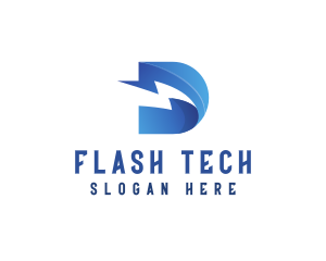 Flash - Flash Lightning Letter D logo design