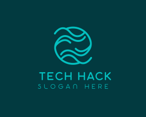 Tech Waves Cyberspace logo design