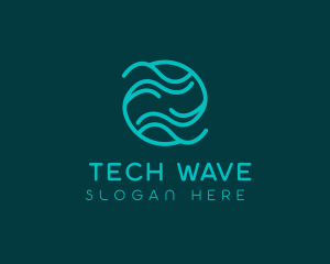 Tech Waves Cyberspace logo design